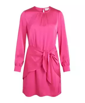 Платье фуксии с длинными рукавами Vila, розовый