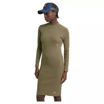 Платье G-Star Ergonomic Slim Rib, зеленый