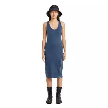 Платье G-Star Overdyed Asymmetric Zip sleeveless short, синий