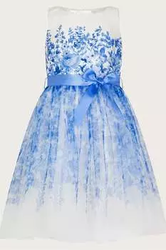 Платье Gabriella с цветочным мотивом Monsoon, синий