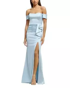 Платье Gabrielle с открытыми плечами Dress the Population, синий