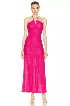 Платье Ganni Jersey Stretch Halter, цвет Love Potion