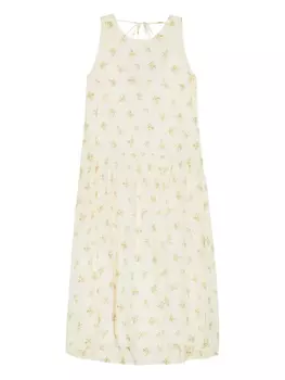 Платье GANNI с цветочным принтом, нейтральный