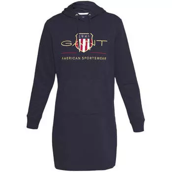 Платье Gant Archive Shield Hoodie Dress, темно-синий
