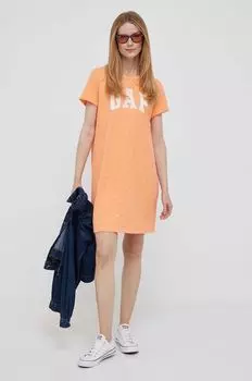 Платье GAP из хлопка Gap, оранжевый