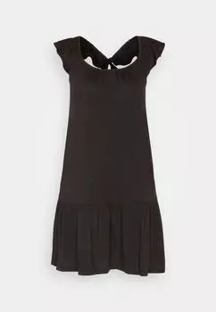Платье Gap Ruffle Tiered Mini Jersey, черный