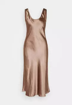 Платье Gap Satin Midi Slip Elegant, кашемир
