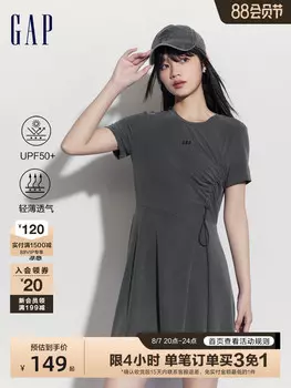 Платье Gap UPF50 с юбкой-трапеция, черный