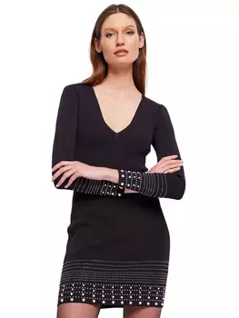 Платье gaud jeans vestito in maglia con strass Gaudi Jeans, черный