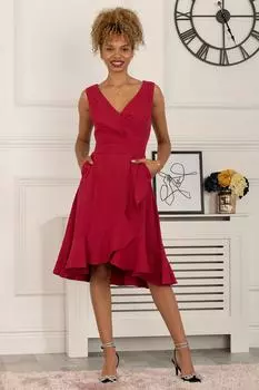 Платье Gayelle с оборками по подолу Jolie Moi, красный