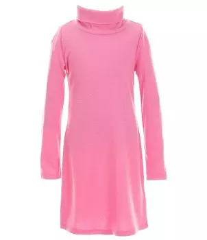 Платье GB для больших девочек 7–16 лет с начесом и воротником-стойкой, розовый