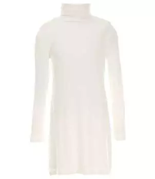 Платье GB для больших девочек 7–16 лет с начесом и воротником-стойкой, белый