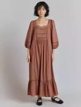 Платье Ghost Elsie Broderie Smock, цвет mauve