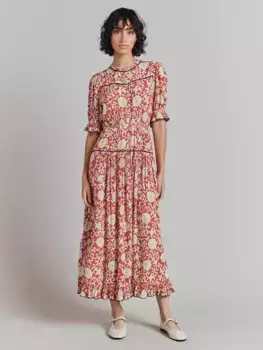 Платье Ghost Emilie Dotty Floral, цвет coral/multi