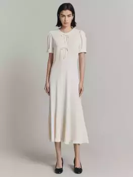 Платье Ghost Louisa Bow Detail Midi, цвет cloud/dancer