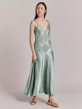 Платье Ghost Nina Satin Maxi, цвет sage