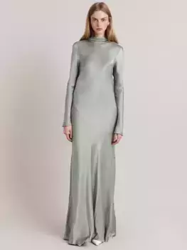 Платье Ghost Rayna High Neck Low Back Maxi, зеленый