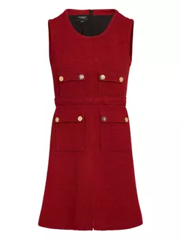 Платье Giambattista Valli с пуговицами букле, красный