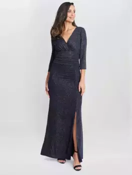 Платье Gina Bacconi Eugenie Metallic Fleck Maxi, темно-синий