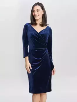 Платье Gina Bacconi Zoe Velvet Wrap, темно-синий