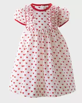 Платье Girl's Heart с оборкой и фестончатыми шароварами, размер 6M-24M Rachel Riley, цвет Red