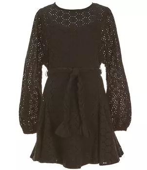 Платье-годе с люверсами для больших девочек GB 7-16, черный