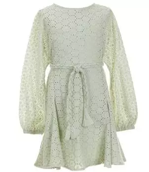 Платье-годе с люверсами для больших девочек GB 7-16, зеленый