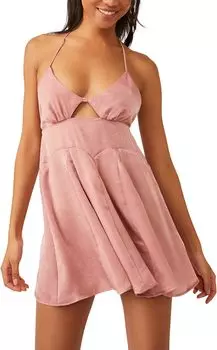 Платье Good Catch Mini Slip Free People, цвет Smoke Rose