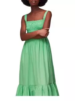 Платье Greta из поплина со сборками Whistles, зеленый