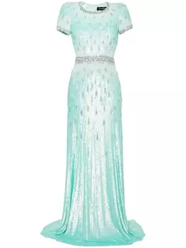 Платье Greta с пайетками Jenny Packham, зеленый