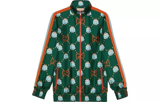 Платье Gucci с длинными рукавами, зеленый