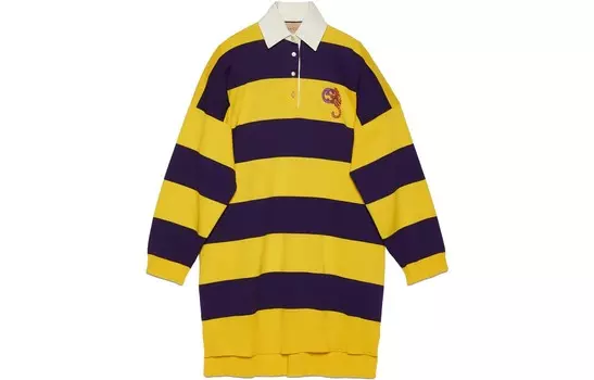 Платье Gucci с длинными рукавами, желтый