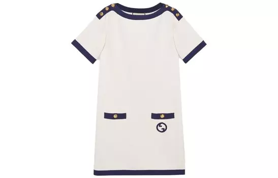 Платье Gucci с короткими рукавами, белый