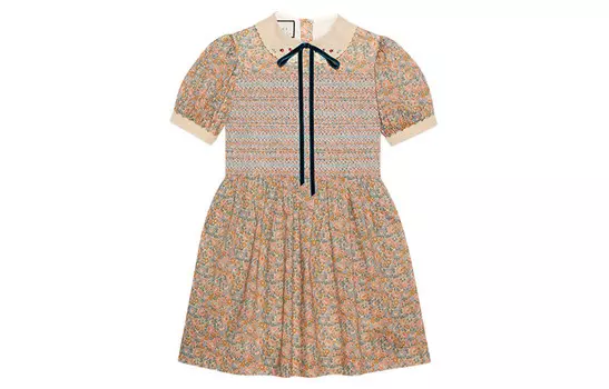 Платье Gucci с короткими рукавами, коричневый