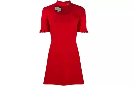 Платье Gucci с короткими рукавами, красный