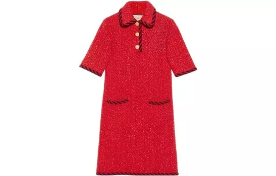 Платье Gucci с короткими рукавами, красный