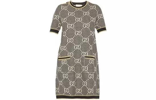 Платье Gucci с короткими рукавами, мультиколор