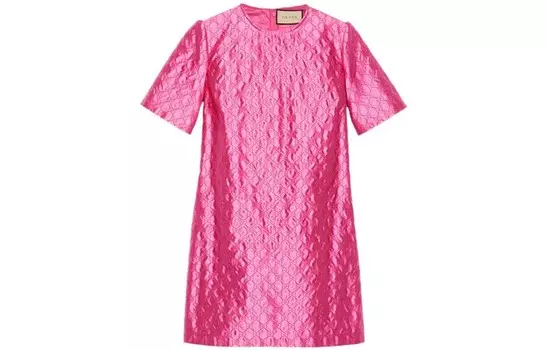 Платье Gucci с короткими рукавами, розовый