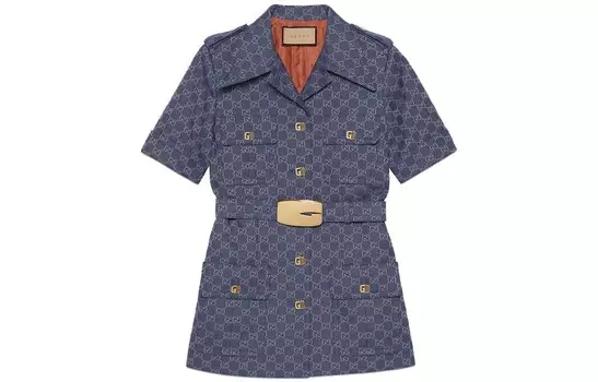 Платье Gucci с короткими рукавами, синий