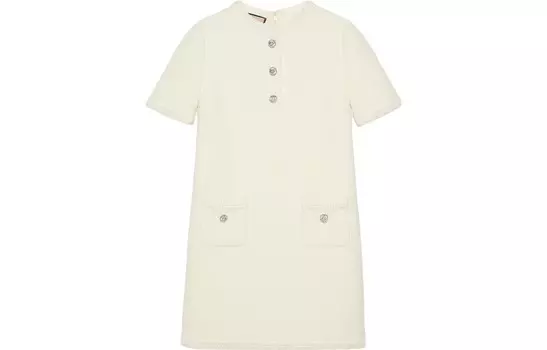 Платье Gucci с короткими рукавами, слоновая кость