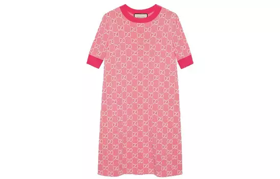 Платье Gucci Short-Sleeved, розовый