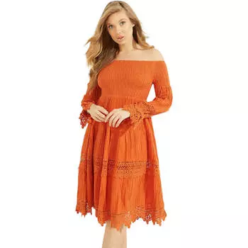 Платье Guess Makramee, оранжевый