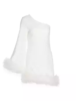 Платье Guinevere с отделкой перьями Elliatt, слоновая кость