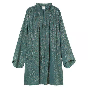 Платье H&amp;M Crinkled Chiffon, бирюзовый/золотой