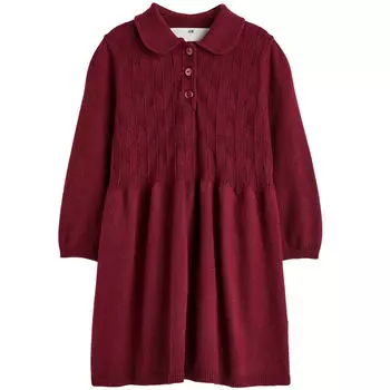Платье H&amp;M Fine-knit, темно-красный