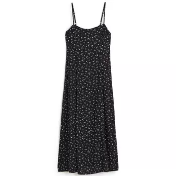 Платье H&amp;M Floral Tie-detail Slip, черный/мультиколор