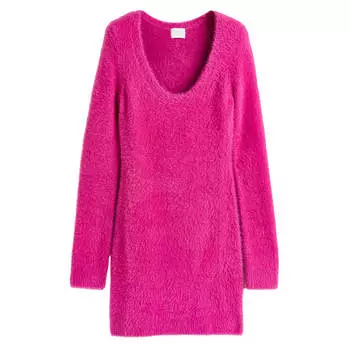 Платье H&amp;M Fluffy-knit Bodycon, вишневый