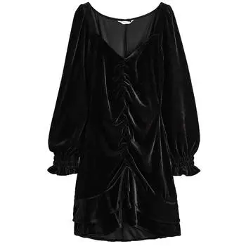 Платье H&amp;M Gathered with Balloon Sleeves, черный