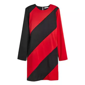 Платье H&M Long Sleeve, черный/красный