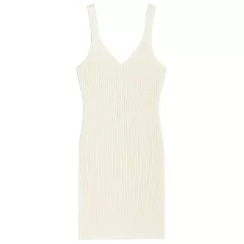 Платье H&M Rib-knit Bodycon, кремовый